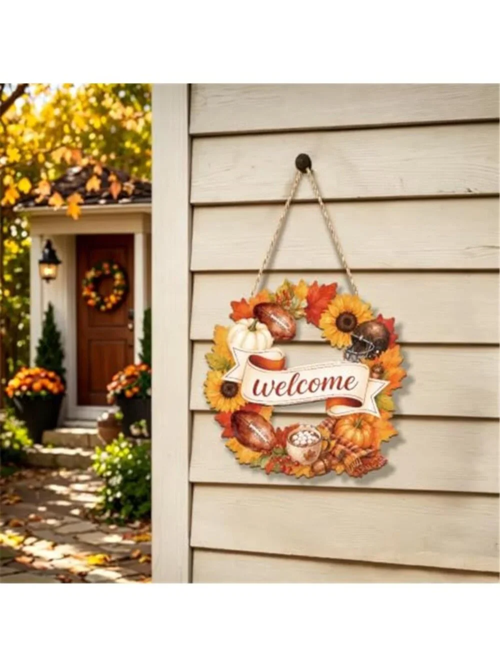 Fall Decorations for Home Fall Door Decor Wreath Welcome Wooden Wall Sign